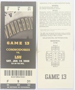 Commodores vs LSU Jan 19 2008 Game 13 Vanderbilt University 2 Ticket Stubs - $6.91 CAD