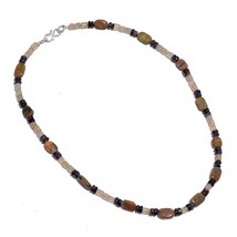 Natural Unakite Iolite moonstone Gemstone Mix Shape Beads Necklace 17&quot; UB-6862 - £7.81 GBP