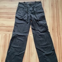 OLD NAVY Vintage Womens Cargo Pants Size 4 Long Black Mid Rise Cotton - $38.59