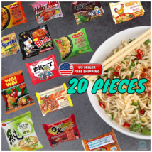 20 Pieces Asian Ramen Noodles Variety Instant Noodle Soup Packets + Free Snacks - £28.24 GBP