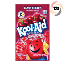 12x Packets Kool-Aid Black Cherry Caffeine Free Soft Drink Mix | Fast Shipping | - £7.30 GBP