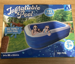 Large Blow Up Above Ground Pool for Family Swimming Pool Approx 7 ft NEW - £34.26 GBP