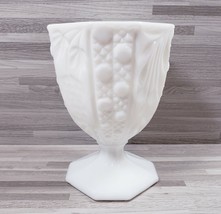 Vintage Milk Glass 5.5&quot; Fruit Pattern Compote Candy Dish - £17.76 GBP