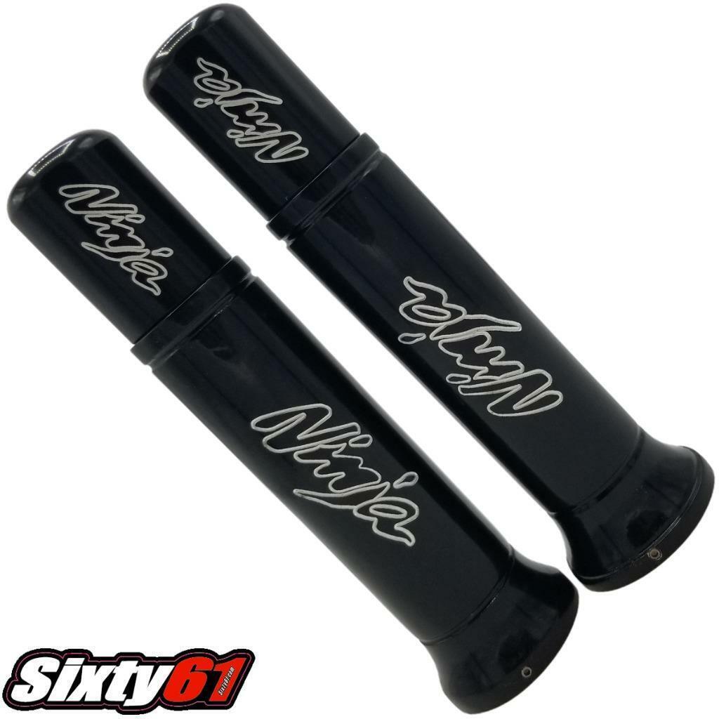 ZX6R Black Grips Engraved Bar Ends Hand Kawasaki Ninja 19952020 2021