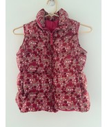 Lands End Kids Floral Puffer Vest Size 6X Pink Red Daisy &amp; Berry Pattern - $208.88 MXN