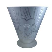 c1930 Huge Art Deco Signed Frosted Cut Glass Vase signed Helbert? - £313.55 GBP