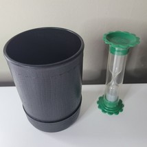 Word Yahtzee Replacement Hourglass Vintage Green Black Plastic Timer Shaker - $8.60