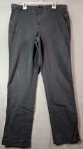 Gap Dress Pant Womens Size 8 Gray Cotton Slash Pockets Straight Legs Flat Front - £13.49 GBP