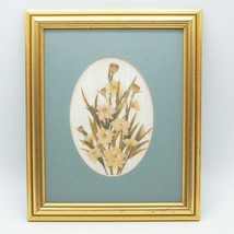 Vintage Pressed Flowers in Gold Frame - £42.58 GBP