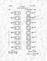 Tesla Electro-magnetic Motor Patent Print - Gunmetal - $7.95+