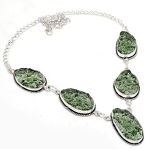 Green Moldavite Gemstone Handmade Christmas Gift Necklace Jewelry 18&quot; SA 2216 - £6.28 GBP
