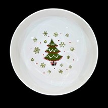 Christmas Tree Serving Bowl Dish Large Red Plaid Outer Ironstone 12 Inch... - £13.55 GBP