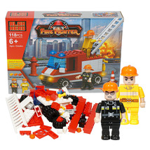 Fire Fighter Interlocking Block Fire Ladder Truck Play Set 118 Piece - £5.49 GBP