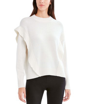 Bcbgmaxazria Flounce Trim Sweater – Gardenia - $90.00