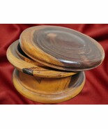 Mid. 19th C. Turned Lignum Vitae Round Trinket Box Tea Canister Treen Wa... - €48,75 EUR