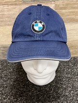 BMW Blue Denim Look Baseball Cap Adjustable Strap ~ Vintage! - $12.59