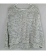 White House Black Market Women&#39;s Gray &amp; White Metallic Shawl Sweater Siz... - $22.99 CAD