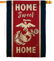 Home Sweet Marine Corps - Impressions Decorative House Flag H108452-BO - £32.92 GBP