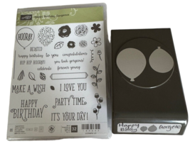 Stampin Up Stamp Set Happy Birthday Gorgeous Paper Punch Balloon Bouquet - $49.99