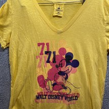 Disney Parks Womens T-Shirt Size XXL YellowMickey Mouse Short Sleeve Top 2xl - £12.56 GBP