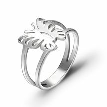 Women Jewellery Leaf Finger Ring  Size 5 - Butterfly - £5.47 GBP