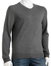 Mens Sweater Apt 9 Gray Wool Blend Long Sleeve V-neck Lightweight $56 NE... - $24.75