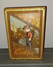 Vintage Folk Art Farm Shadow Box With Mountain Climber Corn &amp; Lentils Ha... - $276.05 MXN