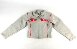 Roca Wear Girls Large 6 Gray Zip Up Sweater Red Letters - $6.28