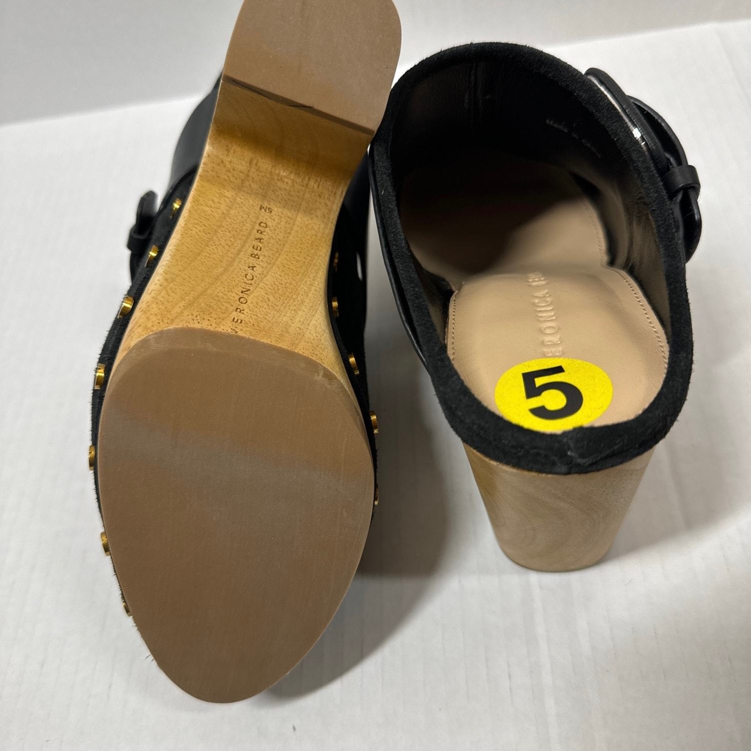 Veronica Beard Womens Black Dacey Suede Slip On Heels Clogs Shoes Size 5 Item image 5