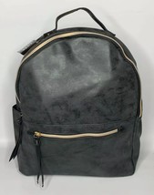 NEW Ulta Beauty Faux Distressed Black Leather Moto Backpack 15&quot; x 12&quot; - $28.70