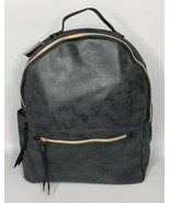 NEW Ulta Beauty Faux Distressed Black Leather Moto Backpack 15&quot; x 12&quot; - $28.70