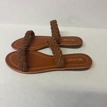 Wanted Womens 10 M Brown Braided Flat Strappy Sandals NIB XH6 - $268.60 MXN