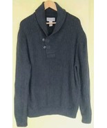Duluth Trading Co Two Button Sweater Black L Pullover Long Sleeve Heavyw... - $38.66 CAD