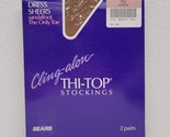 2 Pair Vintage Sears Cling-Alon Thi-Top Stockings Sandstone Size Tall - ... - £10.20 GBP