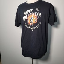 Gildan Happy Halloween Trick or Treat Short Sleeve TShirt size L Black  - $10.21