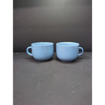 Newcor Blue Stoneware Teacup Set, 8 Oz Coffee Tea Cups, Drinkware Set, Vtg Cups - $9.90