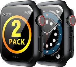 [2 Pack]Compatible With Apple Watch Case Series SE 6 5 4,Protective (44mm Black) - £7.78 GBP