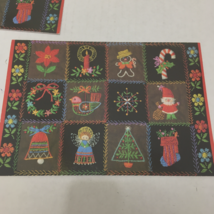 Vintage unused Hallmark ambassador Christmas cards patchwork holiday design - £15.78 GBP