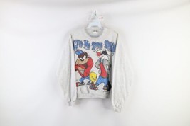 Vintage 90s Looney Tunes Womens Medium Distressed Taz Tweety Bird Sweatshirt USA - £54.17 GBP