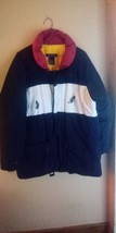 NAUTICA Mens Red Blue White Zipper Puffer Jacket Ski Coat Parka Size L #C56 - £35.85 GBP