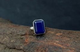 Natural Blue Sapphire 925 Sterling Silver Handmade Ring - £60.75 GBP