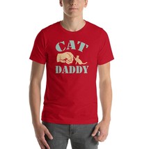 Tshirt Father&#39;s Day Cat Daddy valentines day gift for him Short-Sleeve U... - £19.69 GBP