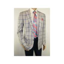 Men Sport Coat by Berlusconi Turkey Italian Wool Super 180's #671-13 Gray Blue image 3