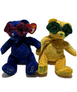 TY BEANIE BABY 2 Pack MASQUE AND MARDI GRAS RETIRED BEARS 2005 W Tag - £11.48 GBP
