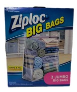 Ziploc Jumbo Big Bags – 20 Gallon Stand &amp; Fill – 3 Count – New - €25,04 EUR