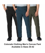 Colorado Clothing Men's Canvas Pants Stretch Twill Work Utility Pocket 30-42 New - $28.74