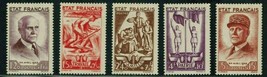 FRANCE Sc# b153 - b157 MNH &amp; MVLH Pétain complete set of 5 (1943) Semi-Postal - £26.58 GBP