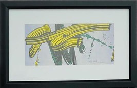 Roy Lichtenstein Jaune Et Vert Coups de Pinceau 1966 Main Signée Bookpage Art - £707.29 GBP