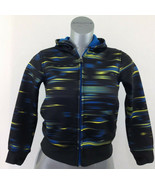 Firefly Girl&#39;s Size Small Black Blue Striped Softshell Full Zip Hooded J... - €6,87 EUR