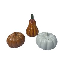 Ceramic Pumpkin &amp; Gourd Salt and Pepper Shakers  Fall Harvest Thanksgiving Decor - £11.91 GBP